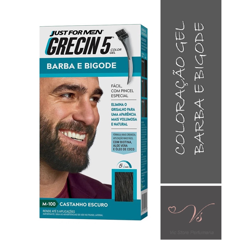 Grecin 5 Colora o Gel para Barba Bigode e Costeletas Cor