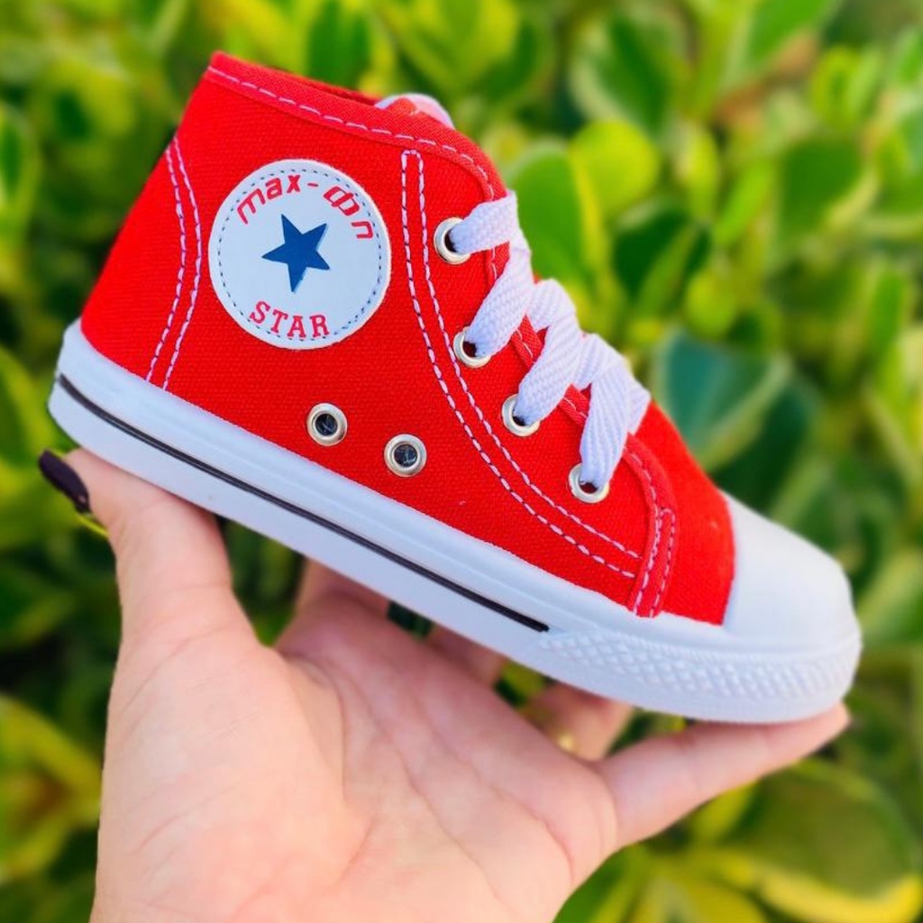 Tenis all star infantil cano hot sale alto vermelho