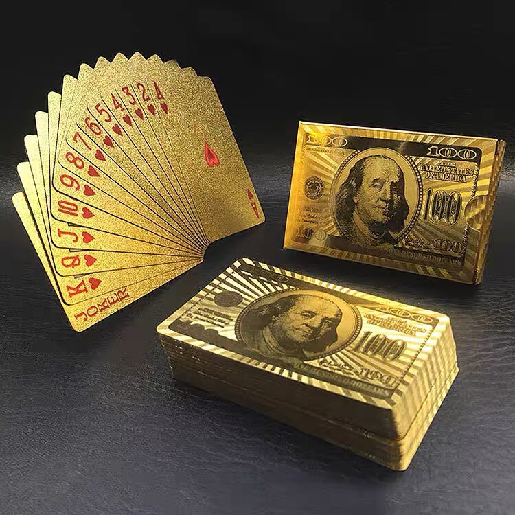 Baralho Dourado Ouro Jogos Poker Truco Sueca Resistente a Agua 54 Cartas  Gold 24k Profissional Verso Dolar - Online - Baralho - Magazine Luiza