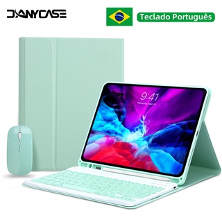 DANYCASE Para Capa De Teclado iPad 2019 2020 10,2 7/8/9th Mini 6 Air 2 3 4 5 10,9 10,5 2021 11 2017 2018 9,7 5 6a Tablet Com