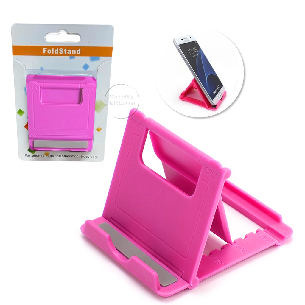 Suporte Celular Tablet D Mesa Dobrável Compacto Pink DZ-902 | Shopee Brasil