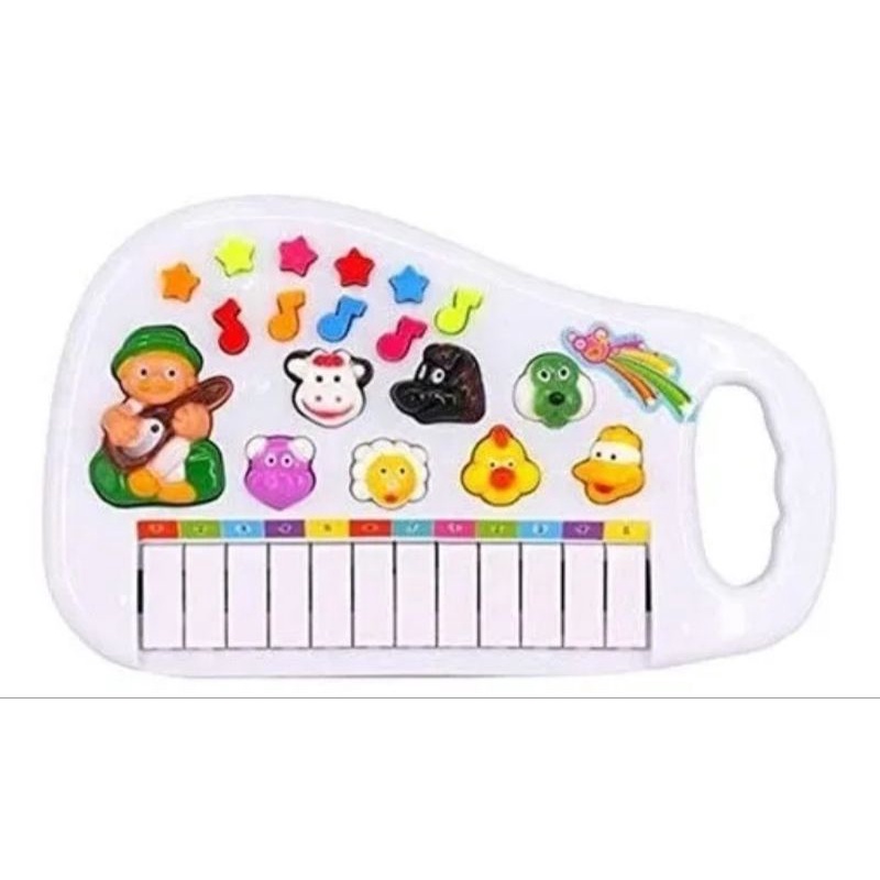 Brinquedo Piano Eletrônico, Teclado de Piano Infantil Atraente Estimulante  da Imaginação Desenho Animado Multifuncional Com Partitura Musical Educação  Infantil de 0 a 3 Anos : : Instrumentos Musicais