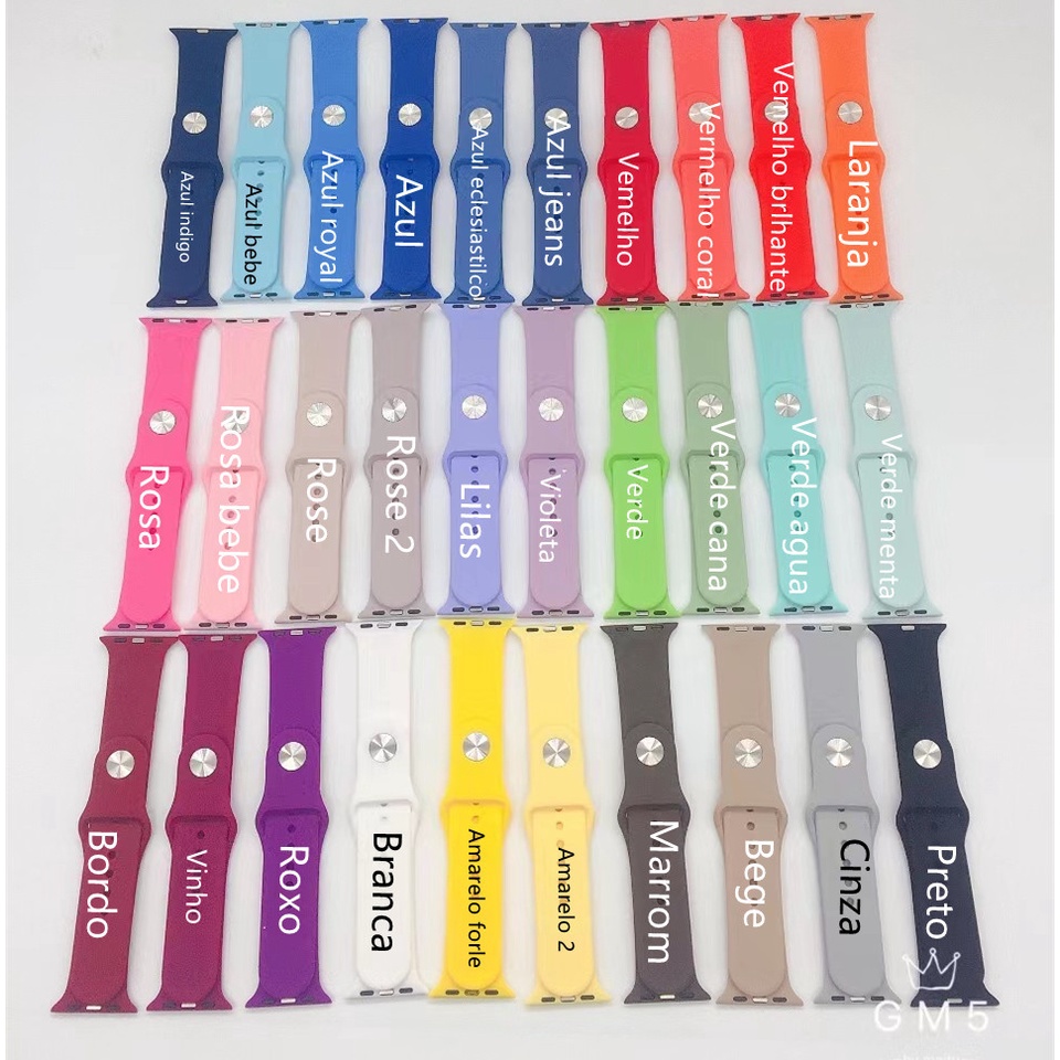 Pulseira Apple Watch Silicone Compatível Relógio 42mm / 44mm Iwo12 W26, Iwo13