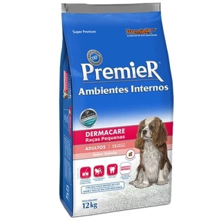 Ração Premier Ambientes Internos Dermacare Cães Adultos Raças Pequenas Salmão 1kg