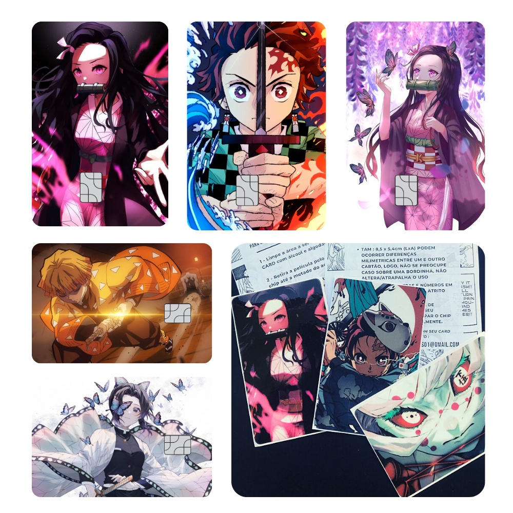 Adesivo Anime Demon Slayer Para Cartão De Crédito Nezuko