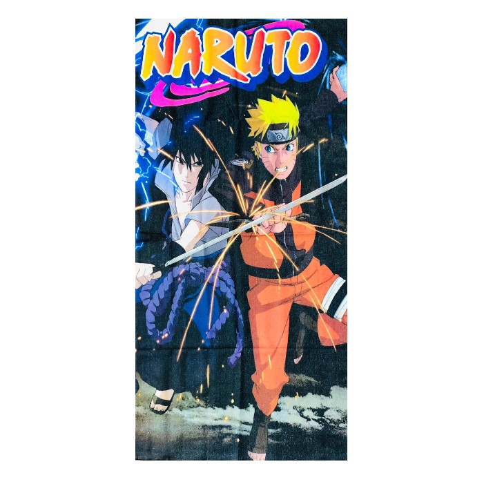Toalha de Banho Estampada Desenho Anime Sasuke & Naruto Shippuden