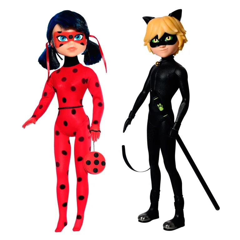 Boneca Miraculous Ladybug e Boneco Cat Noir 
