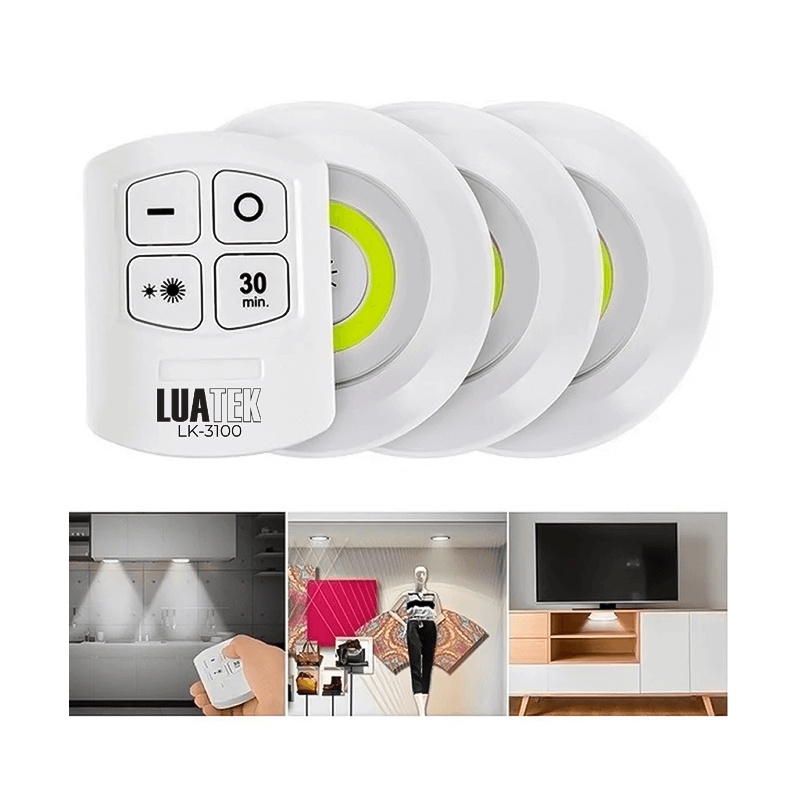 Kit Luminária LED com Controle Remoto Adesivo Dupla Face Shopee Brasil