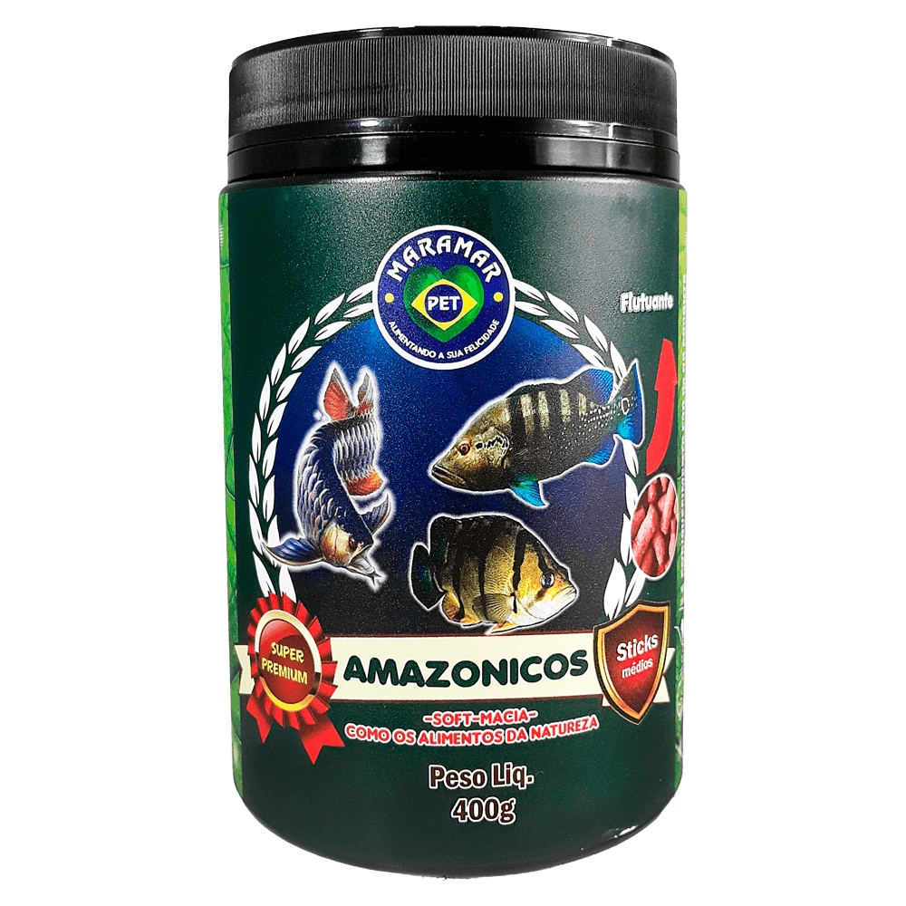 Ração Maramar Amazônicos Peixes Jumbos E Asiáticos Carnívoros 400g ...