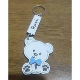 Chaveiros em MDF Ursinho Charmoso Gravata Azul ou laço Rosa. em Oferta na Shopee