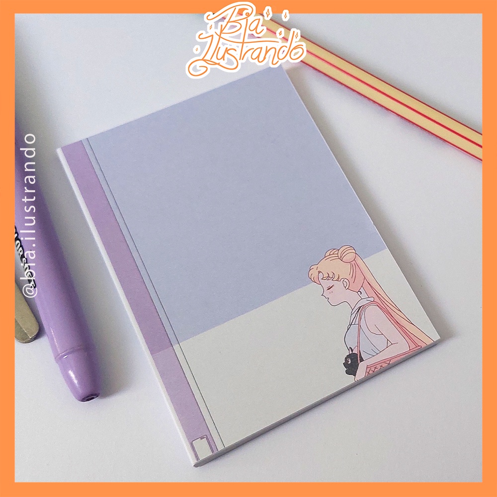 Sailor Moon Bloco de Notas | Memopad 50 folhas | caderno escolar ...