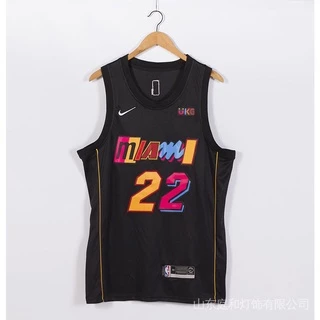 oPdV 2022 Nova Camisa N-BA Miami Heat 22 # Butler De Basquete Edição Preta Da Cidade