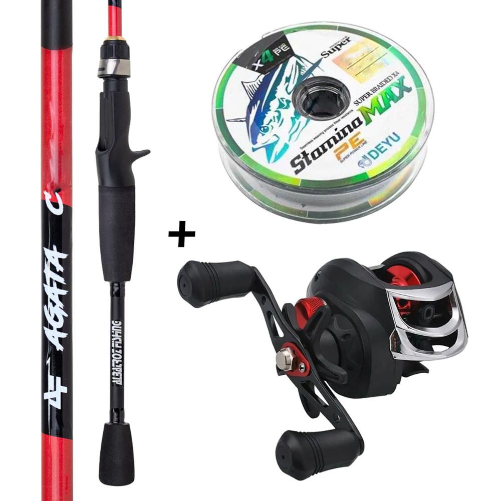 Kit Pesca de Rio Molinete Drag7kg e Vara Piau Lambari Traira