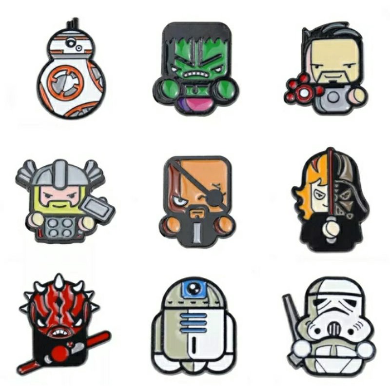 Pin/broche do filme Star wars vários personagens esmaltados para levar onde quiser leve agora o seu.