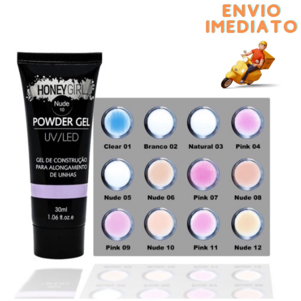 Polygel Powder Unha Gel Bisnaga Profissioanal Cabine Honey Girl 30ml ...