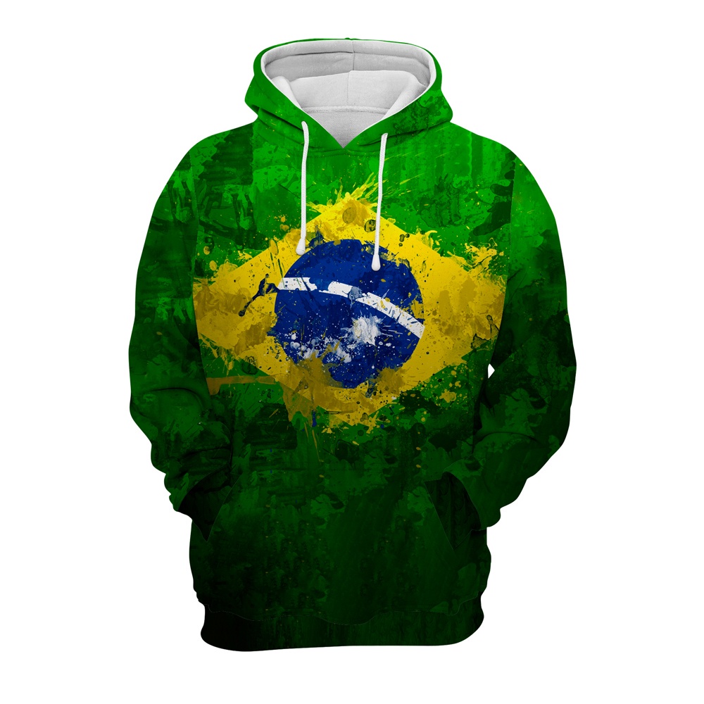 Blusa Moletom - Bandeira do Brasil Mod 03 - Casaco de Frio