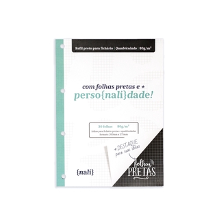 Bloco NALÍ Preto p/ Fichário A4 80g/m2 c/ 30 Folhas