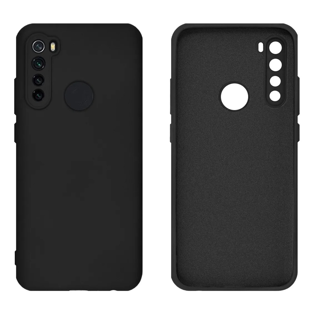 Capa Capinha Case Aveludada Preta Para Xiaomi Redmi Note 8 Silicone Cam