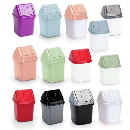 Lixeira De Pia Cozinha Banheiro Com Tampa Móvel Basulante Colorida 2,7 Litros De Plastico Rainha