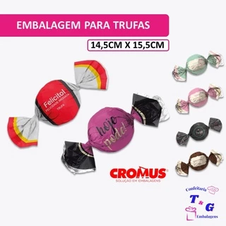 Embalagem Especial Para Trufas e Bombons Cromus /14,5cm x 15,5cm 100un