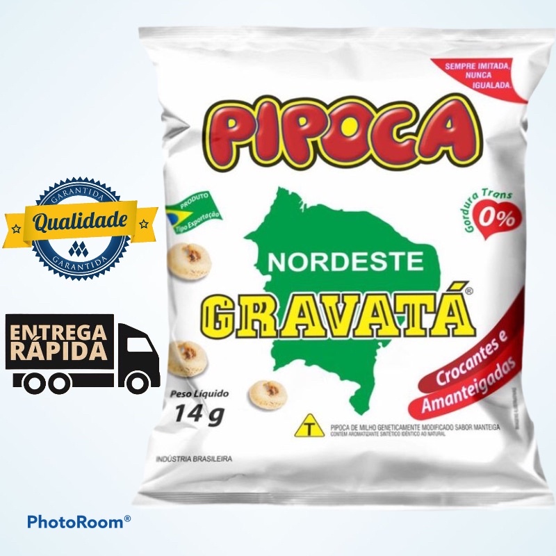Pipoca Gravata do Nordeste Salgada (01 Fardo c/ 20 Unidades 14g cada) deliciosa e crocante