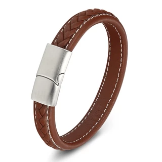 Novo Clássico 19,21,23cm Tamanho Escolher Couro Fivela De Aço Inoxidável Masculino Feminino Pulseira Acessórios Jóias