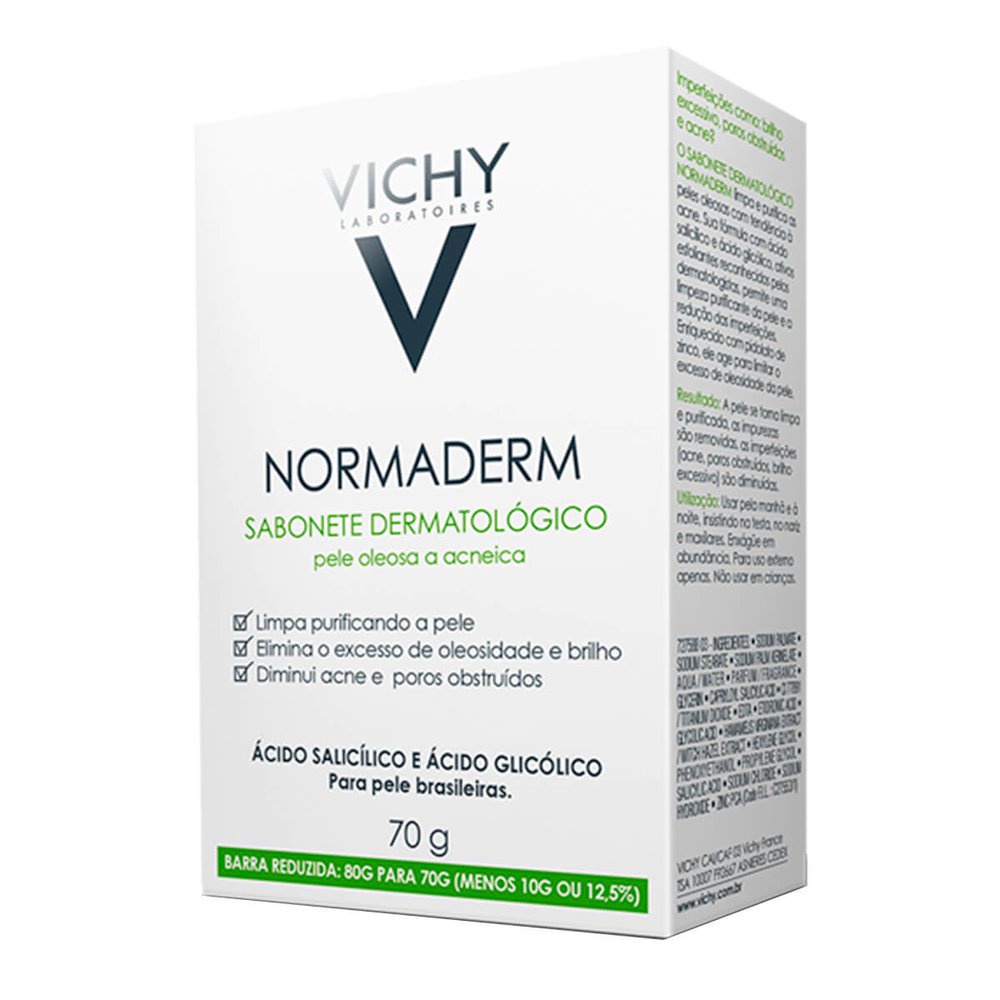 Sabonete Dermatologico Vichy Normaderm Barra, 70G