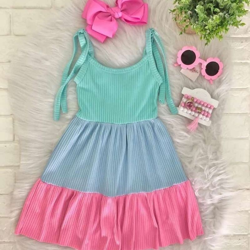 Vestido feminino infantil menina veste 2 ao 14.Criança Linda.