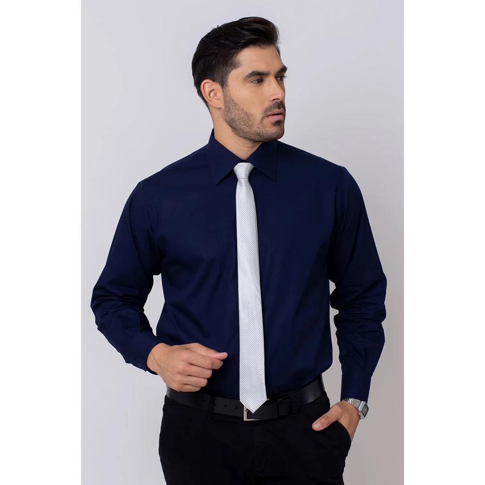 Camisas sociais best sale masculinas azul marinho