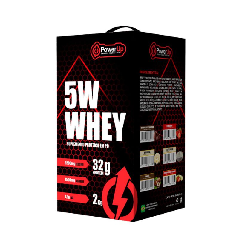 Whey 5W Power UP 2kg Concentrado Isolado e Hidrolisado