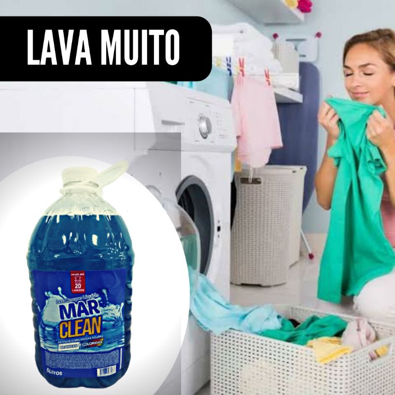 Sabão Líquido Lavar Roupa 5lt Lavagem 20 Vezes | Shopee Brasil