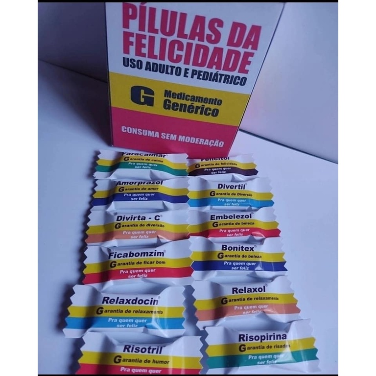 Caixinhas - Pilulas da Felicidade  Pílulas da felicidade, Caixa