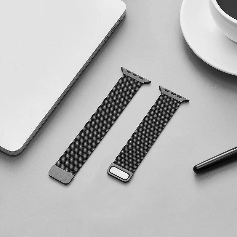 pulseira masculina Metal milanese loop para smartwatch relogio w37pro iwo iwatch7 8 6 5 4 3 2 1 se ultra YQZ