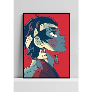 Quadro de mdf poster sem moldura Anime, Mangá, Demon Slayer, Tanjiro