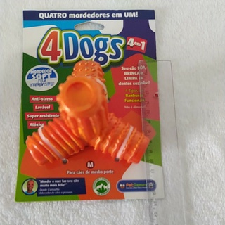 Mordedor 4 Dogs Nylon Pet Games - P - Vermelho, Rói, Brinca e Limpa os  Dentes