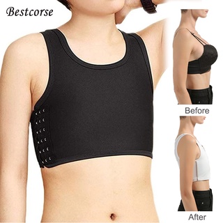 Women Strapless Buckle Short Chest Breast Binder Lesbian Trans Tomboy Plus  size