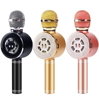 Microfone Karaokê sem fio Bluetooth com caixa de som bluetooth Fm Usb WS-669 Marca XTRAD