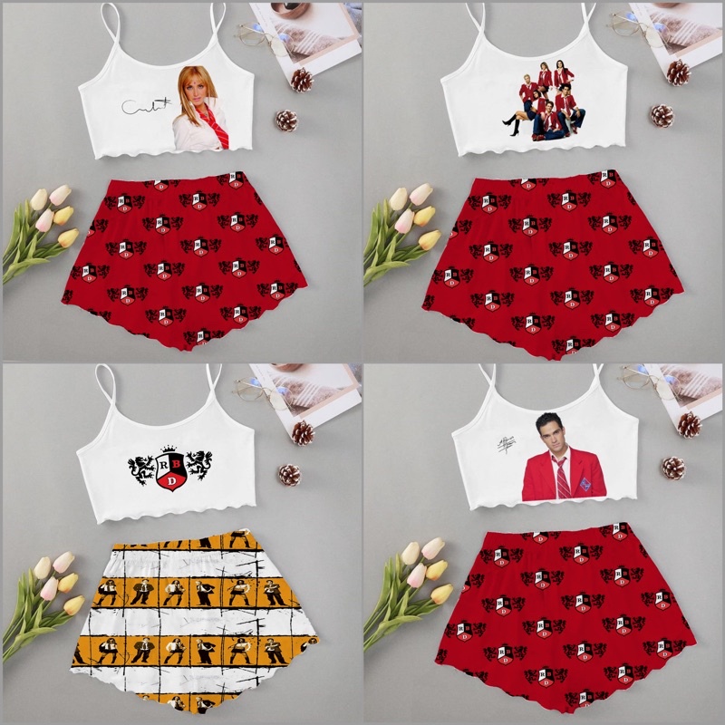 Pijama RBD Cropped Ondinha - Rebelde Baby Doll Adulto | Shopee Brasil