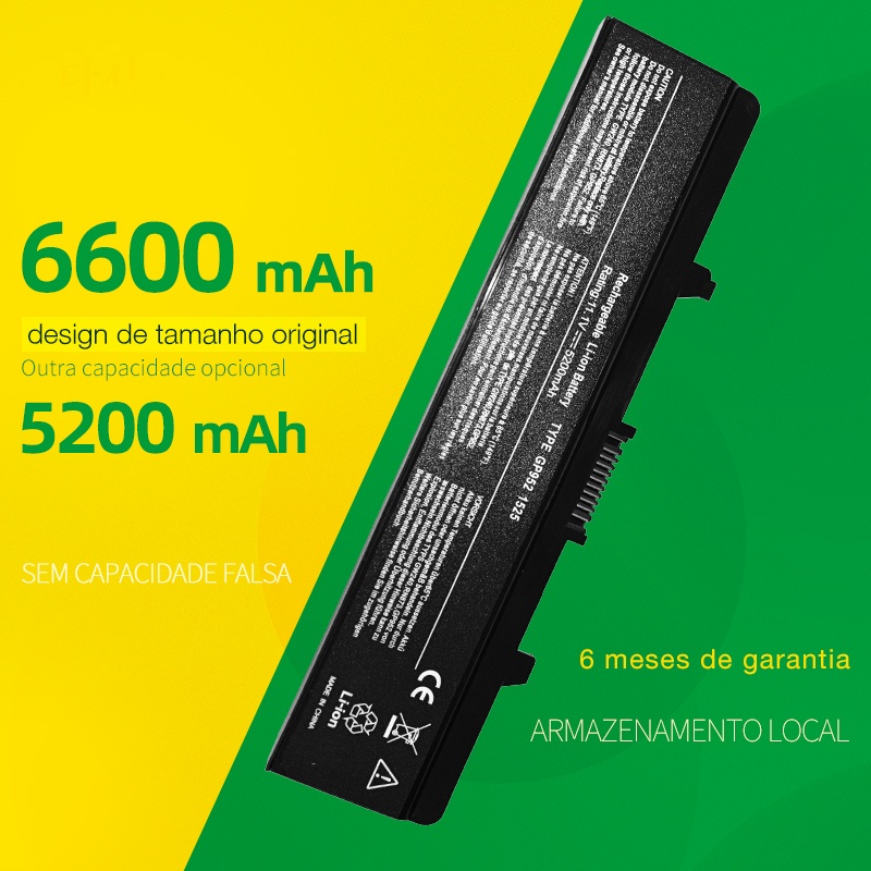 Replacement Laptop Battery For Dell Inspiron 1525, 1526, 1545, 1546, 17 1750 – 11.1V 5200mAh 6-Cell