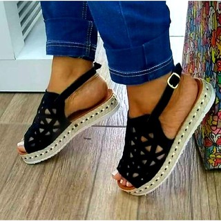 Sandalia Feminina Papete Plataforma Flatform Tratorada Macia!