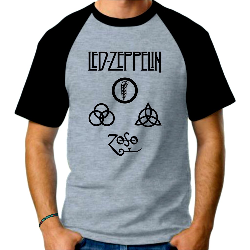Camiseta Raglan Mescla Adulto Masculina, Banda Led-Zeppelin | Shopee Brasil