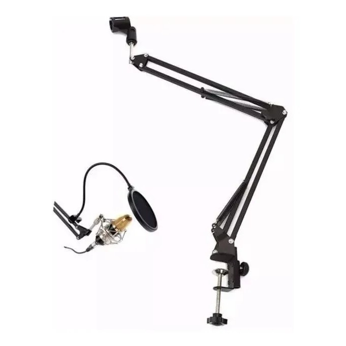 Braço Suporte Pedestal De Mesa Articulado Para Microfones