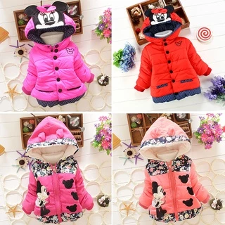 Mickey Minnie casaco quente de inverno menina 1-4 anos