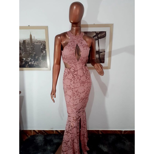 Vestido longo 2024 sereia rose