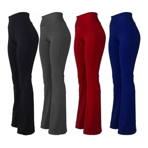 Calças Flare Yoga para Mulheres, Leggings Flare Cintura Alta, Calças de  Pernas Largas, Treino Fitness, Calças de Dança Latina - AliExpress