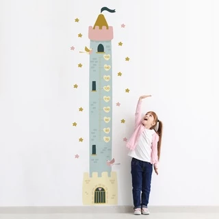 Adesivo de Princesas Régua de Crescimento Torre 188cm