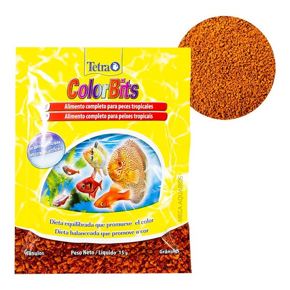 Ração P/ Peixes Tropical Tetra Color Bits Granulos Sachê 15g
