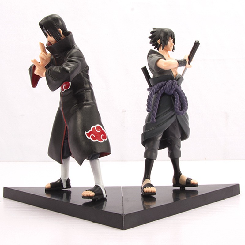 2 Pçs / Set Naruto Ninja Uchiha Sasuke Uchiha Itachi Figuras De Ação Anime Figuras Boneca Modelo Brinquedos Enfeites De Aniversário Presente