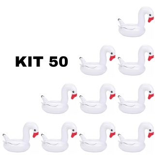 Kit 50 Boias Porta Copo Flamingo Branco Piscina BO65255