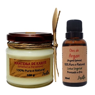 Kit 01 Manteiga de Karité + 01 Óleo de Argan